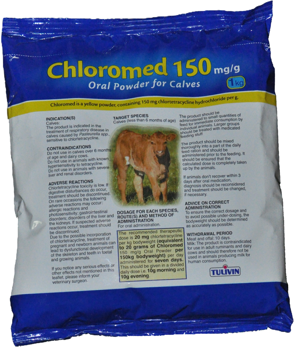 Chloromed 150mg/g Oral Powder for Calves 1Kg
