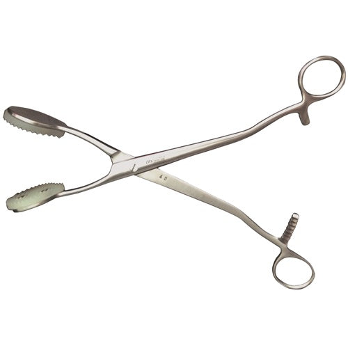 Glocks Uterine Forceps, silicone plates, stainless 23cm DISCONTINUED