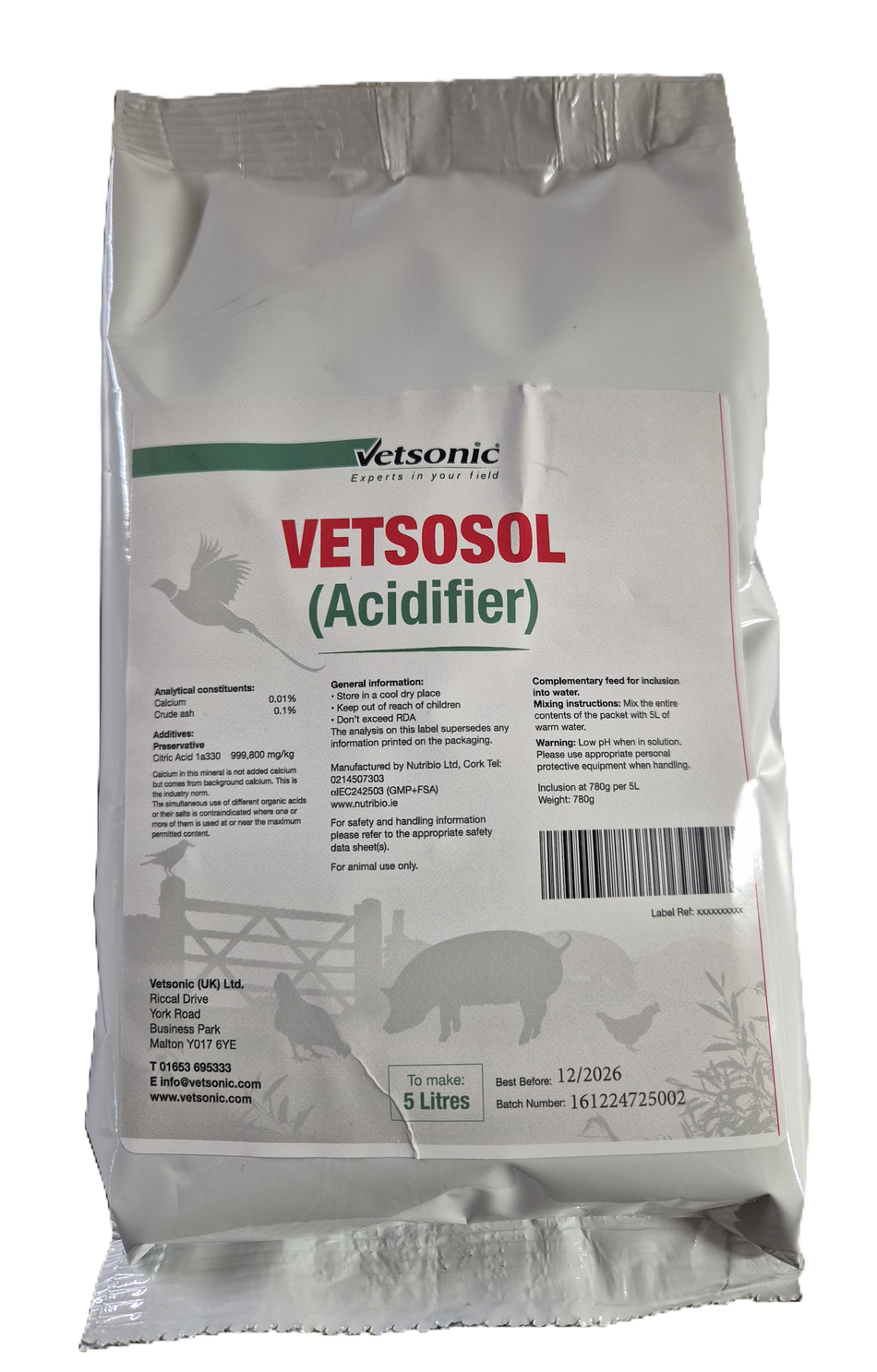 Vetsosol pH Regulator sachet 780g x 12